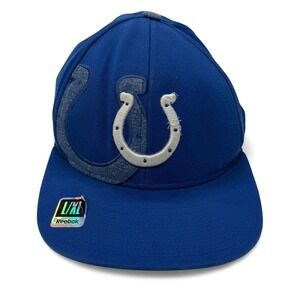 Reebok Indianapolis Colts NFL Team‎ Logo Fitted Cap Mens L XL Blue
